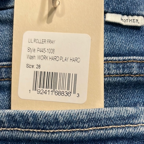 MOTHER *LIL ROLLER FRAY* WASH: WORK HARD PLAY HARDER *SIZE 26 PETITE NWT $268.00 - Picture 7 of 13